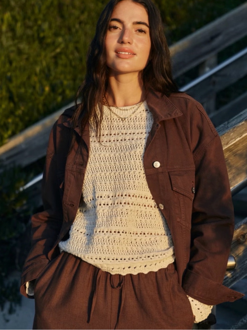 Abercrombie & Fitch Women's Cream Crochet Sweater